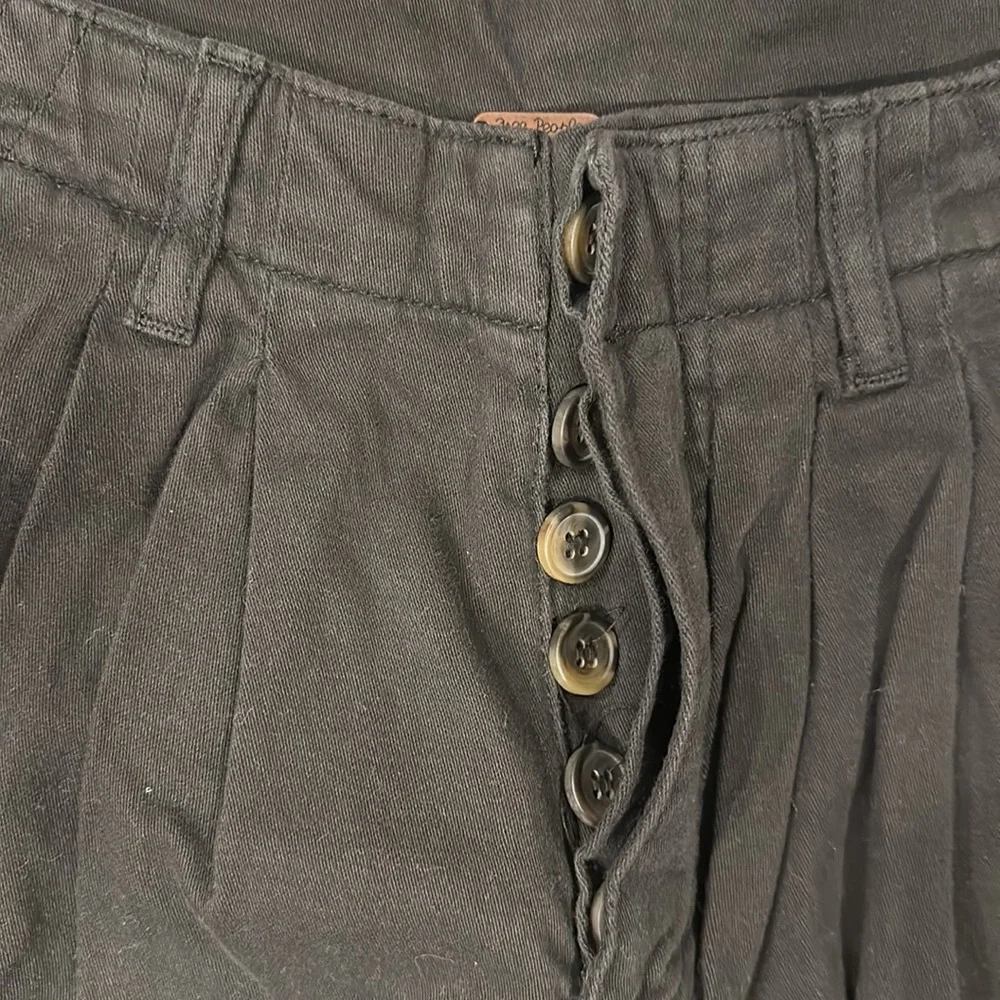 Free People Light as Spring Pleated High Rise Wide Leg Slouchy Trouser Pants